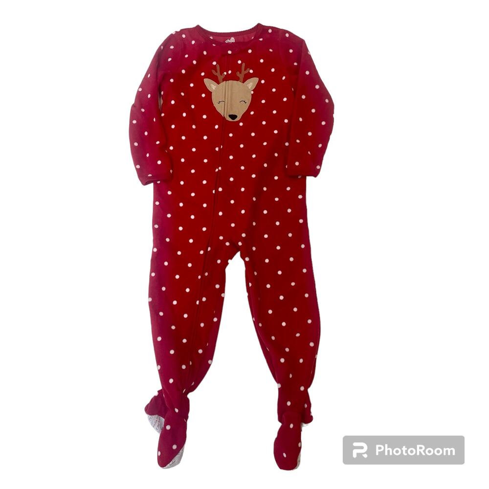 Carter's Child of Mine Reindeer Holiday Pajamas Sz 4T